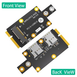 M.2 Key B to Mini PCI-E Adapter with Dual Nano SIM Card Slot for 3G/4G/5G Module Black