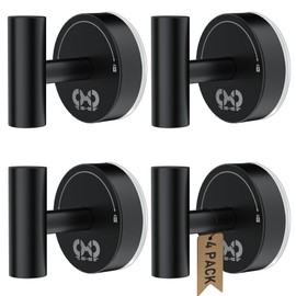 CMDZHF Suction Cup Hooks for Shower 4Pcs Suction Towel Hooks Bathroom Suction Hooks for Shower Wall, Kitchen, Glass, Mirror, Tile, Towel, Coat, Robes, Loofah -Black