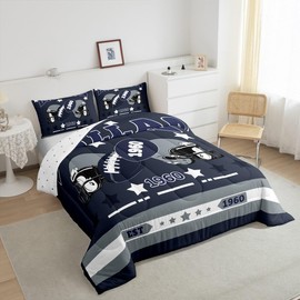 Feelyou American Football Bedding Set Full Size Dallas Comforter Set for Boys Girls Football Fans Gifts Duvet Quilt Rugby Sports Room Decor