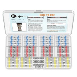 Kuject 120Pcs Heat Shrink Solder Seal Connectors Waterproof Crimpless Easy Use