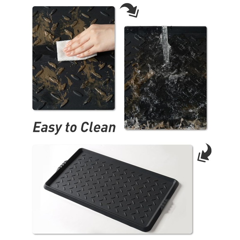 SUPENUIN Boot-Tray Heavy Duty Rubber Mat with Lip Waterproof Shoe