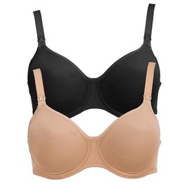 Anita Pack of 2 Nursing Bra with Underwire 5068 Size 70-100 C-I, Black/Skin