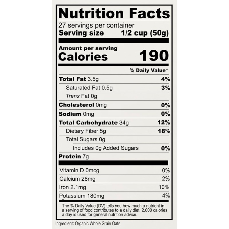 Anthony's Organic Rolled Oats, 3 lb, Gluten Free, Non GMO,