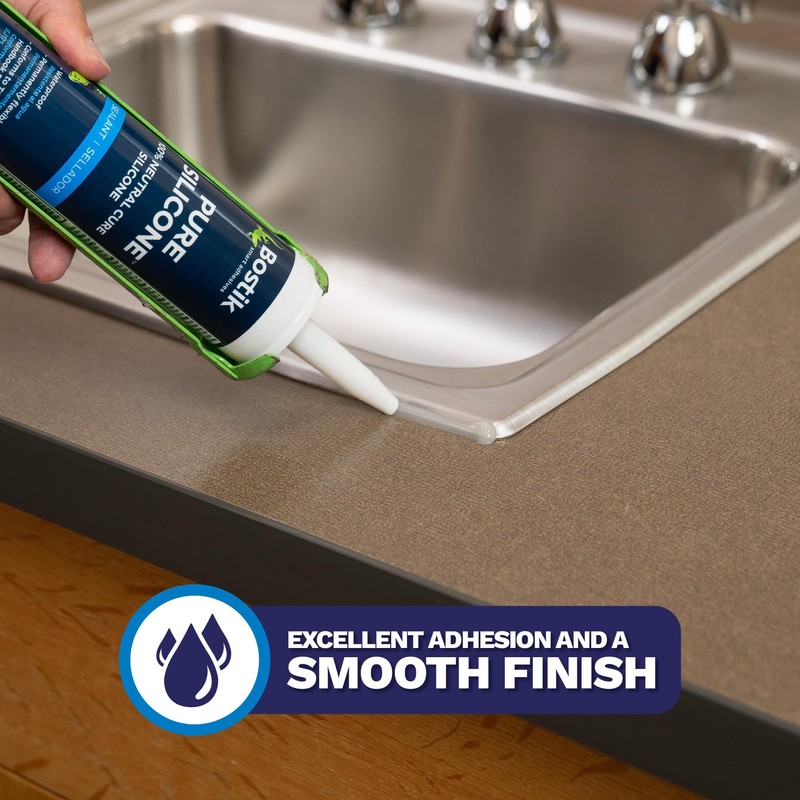 BOSTIK Pure Silicone Clear 10.1oz Silicone Caulk & Sealant for