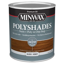 Minwax PolyShades Wood Stain + Polyurethane Finish – Quart, Honey, Gloss