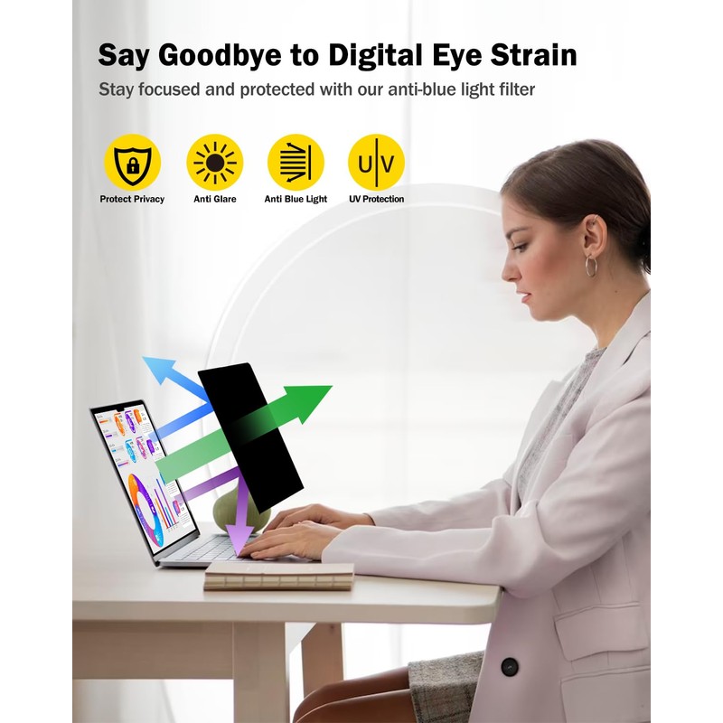 F FORITO 17.3 Inch 16:9 360° Laptop Privacy Screen Protector,