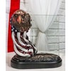 Ebros Gift Patriotic Bald Eagle With American Flag Beveled Engravable