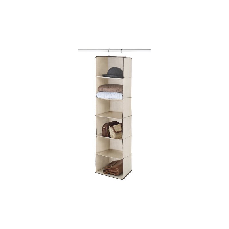 Whitmor Closet Organizer Heavy Duty Canvas 6 Shelf Hanging Accessory