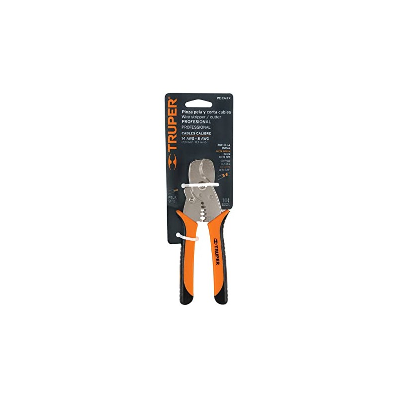 Truper PE-CA-7X, Pinza pelacables y corta cables 7", profesional