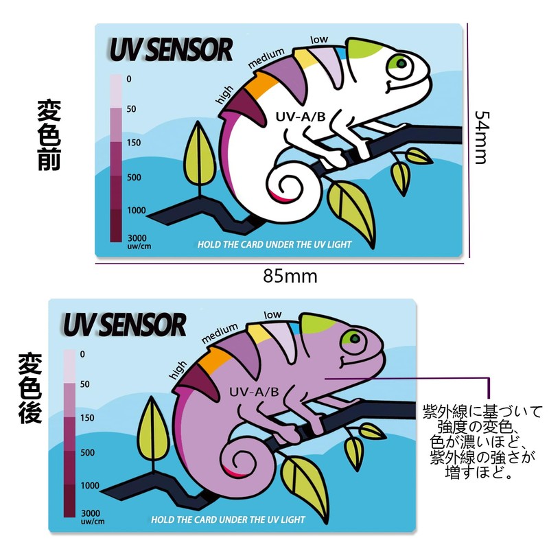 Reptile UV Sensor Ultraviolet Sensor UVB Reptile Light Test Card