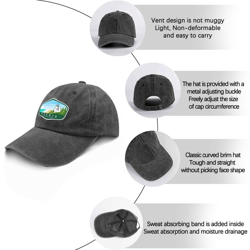 Acadia National Park Sun hat Cute hat Pigment Black Golf