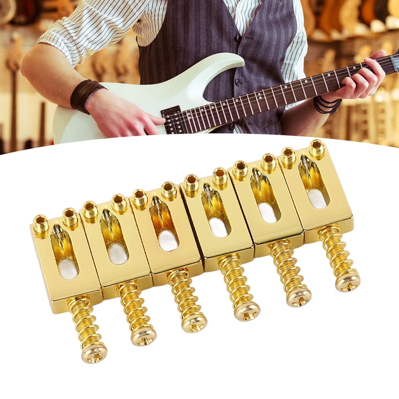 6 Pcs Electric Guitar Bridge Saddle Standard Zinc Alloy Guitar