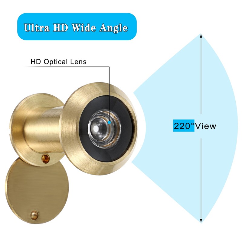 Sumnacon Safety Door Viewer,Solid Brass 220-degree Door Viewer/Peephole with Heavy