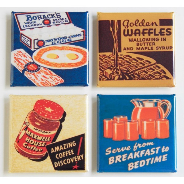 Breakfast FRIDGE MAGNET Set (2 x 2 inches) orange juice