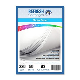 Refresh Cartridges Duo Matte Double Sided A3 Professional Inkjet Photo Paper 220gsm - 50 Sheets