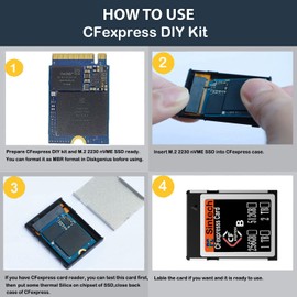 Sintech CFexpress Type-B to NVME M.2 SSD Card,Compatible with Nikon PANASONIC Canon EOS Camera(Only Support 2230 nVME SSD)