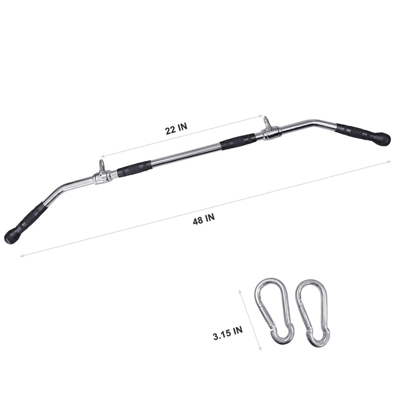 plzzree 48'' LAT Pull Down Bar: Rotating Double Hooks for