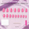 Uñas postizas Ombre cortas ovaladas, 32 piezas, 16 tamaños, uñas