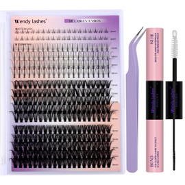Lash Clusters Kit for Eyelash Extensions: Ultra-light, DIY, Natural, Fluffy, Manga, Wispy, Waterproof, Anime, Manga, Cat Eye,TZ250201-40P+50P-0.07D1218