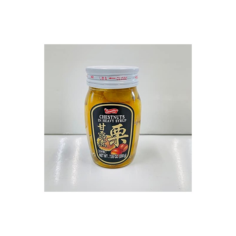 Shirakiku Kuri Kanroni Chestnuts in Heavy Syrup 7.05oz. (200g) (Pack