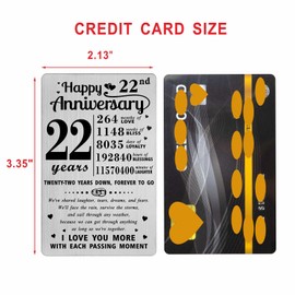 Richesele 22 Year Wedding Anniversary Card - 22nd Wedding Anniversary Card - Happy 22 Years Anniversary Decoration Sweet Gifts for Husband Wife