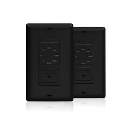 ECOELER Black Wall Timer Switch, 15A Countdown Light Switch with Indicator, 1-5-10-20-30-60 Min, 2-4 Hour Selectable Electric Timer Switches, Neutral Wire Required, ETL Listed, 2 Pack