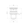 ENKI, W61, Pop Up Basin Waste with Ceramic Cap Round