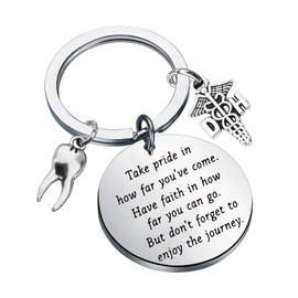 Dental Hygienist Keychain Gifts New Dentist Dental Graduation Gifts Dental Jewelry DH Student Dental Assistant Gift (DH Keychain)