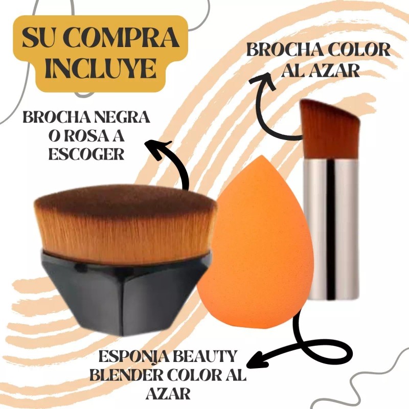 Universo en Linea Kit Brochas Maquillaje Belleza Contorno Esponja Beauty