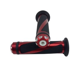 OKSTNO Universal Motorcycle Rubber Gel Handlebar Hand Grips for 7/8" Bar End Handle Bars Sports Bikes (Red)