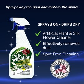 Sparkle Plenty Silk Sensation Bundle - Sparkle Plenty Chandelier Cleaner Drip Dry Spray No Wipe & Silk Plant Cleaner Spray No Wipe for Artificial Plants & Flowers - Spray Away Cleaner (32 oz, 2 Pack)