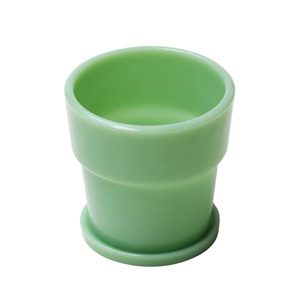 ideaco Glass Plant Pot, No. 4, Diameter 5.5 inches (14 cm), Jade, Milk Glass Planter Pot 4