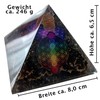 CHONIT Orgonite Pyramid, Chakra Mix Colourful with Symbol Flower of