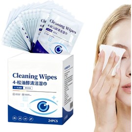 Toallitas Limpiadoras de Párpados 24 Paños Húmedos Limpiadores Refrescantes Toallitas Desmaquillantes Ojos para Higiene Diaria Viaje Hogar Exterior Oficina Escuela Verano Playa Gimnasio