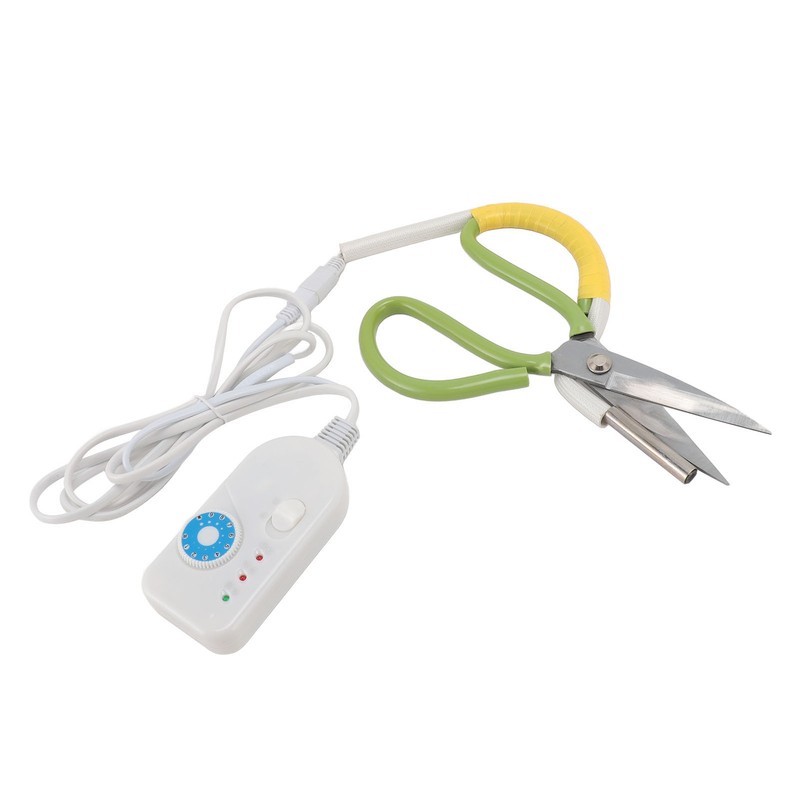 Electric Heating Shears Steel Blades Adjustable Temperature Heated Scissors for