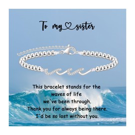 BABORI Gift for Sister Birthday Christmas Anniversary The Waves of Life We've Through Together Bracelet