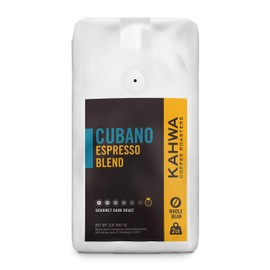 Kahwa Cuban Coffee Beans, Cubano Dark Roast Espresso Blend, Whole Bean Coffee, 2 lb Bag