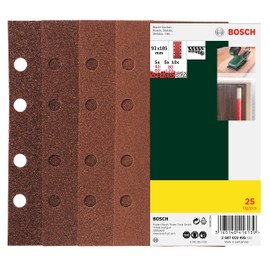 Bosch 25-Piece Sanding Sheet Set (Different Materials, Grit Size 40/60/80/120, 8 Holes, Accessories for Orbital Sander)