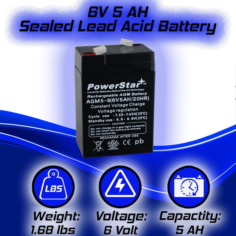 PowerStar® 6V 4AH for (SBS640) Maintenance-free Battery - 2 Year