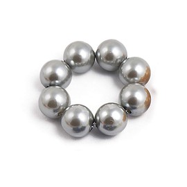AKOAK Sweet and Elegant Simulation Big Pearl Hair Rope Handmade Beaded Elastic Hair Tie, Ponytail, Girls and Ladies Hair Accessories, Pack of 1 (Silver)