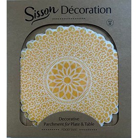 Parchment Paper Doilies for Cheese & Charcuterie Boards - Sisson Distribution (6 ½”, Pack of 20) (Yellow Doilies)