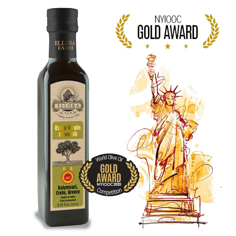 Ellora Farms, Greek Extra Virgin Olive Oil, Gold Award Winner,
