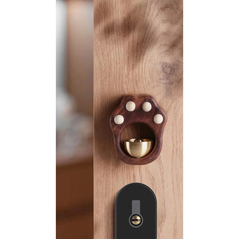 Maneki Neko Copper Bell, Entrance Wind Chime, Strap, Cat Claw