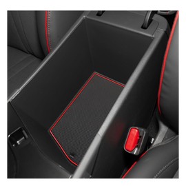 2025 2024 Sonata Door Slot Mats Console Liners for 2024 Hyundai Sonata Accessories, Center Console Liner Inserts for 2024 Hyundai Sonata Door Slot Mats Non-Slip Anti-dust Rubber Mats Red 15Pcs/Set