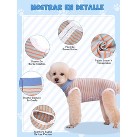 GUANMAIMART Traje De Recuperación para Perros Pequeños, Transpirable Y Elásticos, Evita Morder Y Lamer Heridas Después De La Cirugía, Protege Heridas Abdominales Y Enfermedades De La Piel