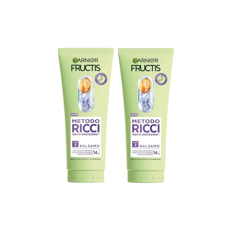 Garnier Fructis Metodo Ricci Balsamo Idratante 100H, Step 2, con