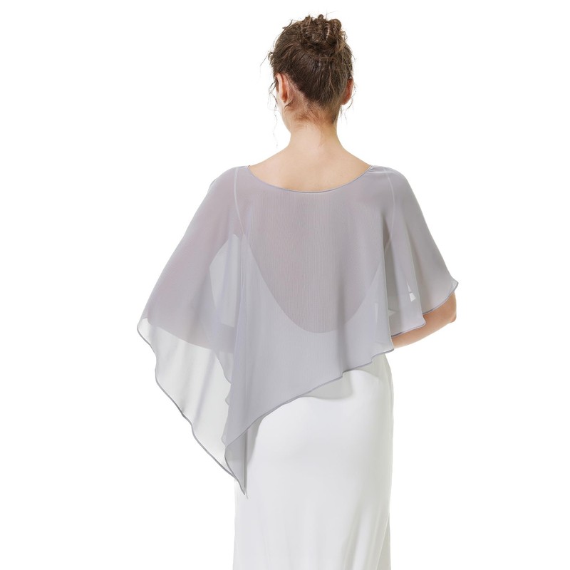 BEAUTELICATE Women's Chiffon Scarf Stole Elegant Cape Cape for Bride