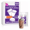 Desechables 500 Vasos Desechables De Plástico Con Tapa Tipo Domo