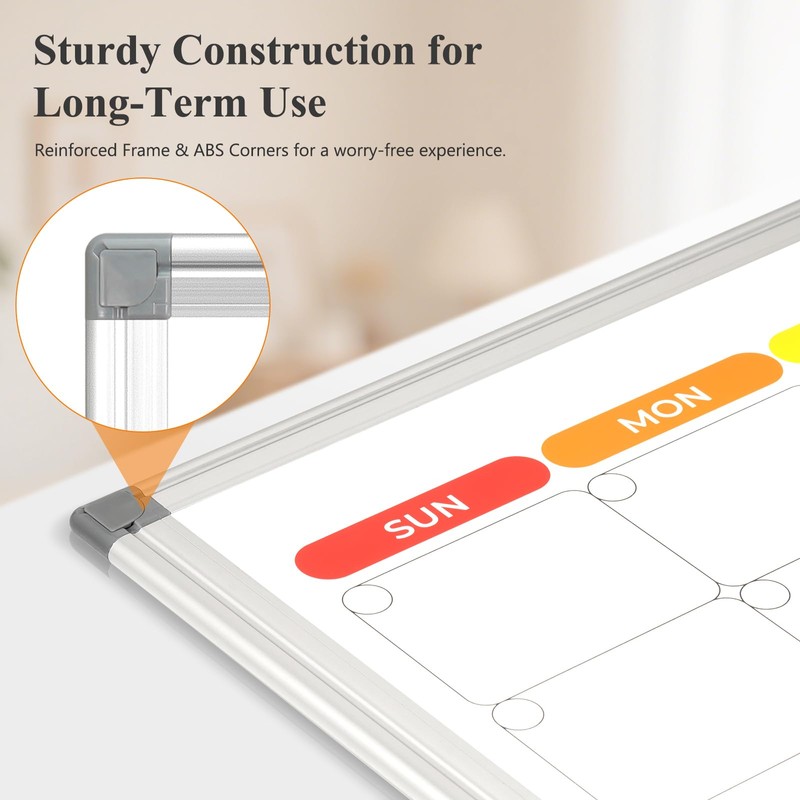DOLLAR BOSS 24'' x 18'' Magnetic Whiteboard Calendar for wall,