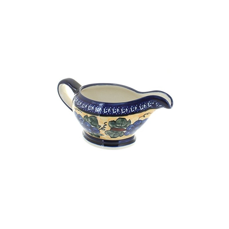 Blue Rose Polish Pottery Grapes Gravy Boat